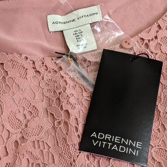 Adrienne Vittadini Pink Lace Blouse S New - Picture 6 of 6